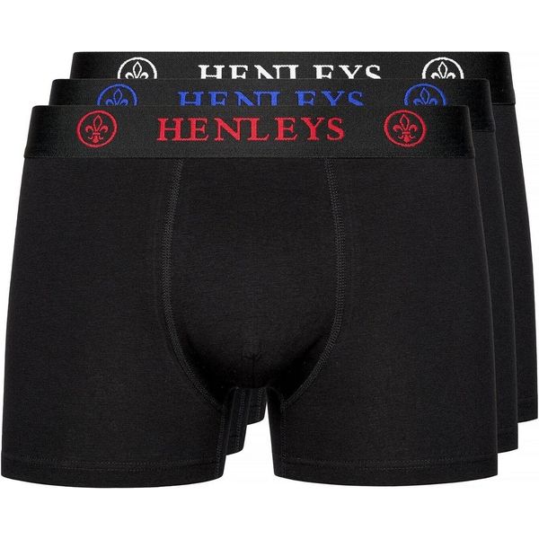 Henleys - Boxer "Trilock"" Da Uomo (Confezione Da 3) BG1329 (L) (Nero)"-image