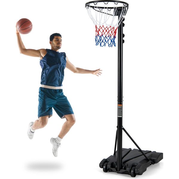 Canestro Da Basket Costway 260-305 Cm Regolabile In Altezza, Supporto Portatile Per Basket Con Supporto Riempibile E Ruote-image