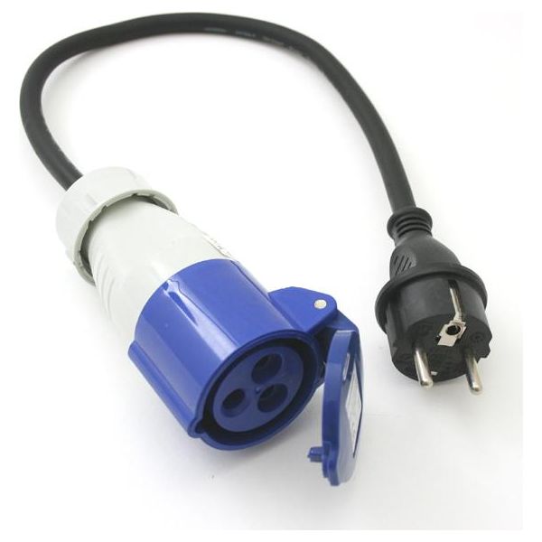 Cavo Adattatore Da Schuko A Attacco Cee Caravan Camper Roulotte Barca 230V 3X 1,5 Mm² 60 Cm (Pa)-image