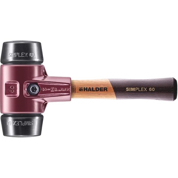 Mazza Simplex Soft-Face, Composizione In Gomma; Con Alloggiamento In Ghisa Malleabile E Manico In Legno Extra Corto Di Alta Qualità | D=60 Mm / Design Del Manico=Extra Corto | 3002.062-image