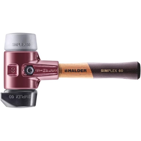 Mazza Simplex Soft-Face, Composizione In Gomma, Con Base / Tpe-Mid; Con Alloggiamento In Ghisa Malleabile E Manico In Legno Extra Corto Di Alta Qualità | D=60 Mm / Design Del Manico=Extra Corto | 3023.262-image