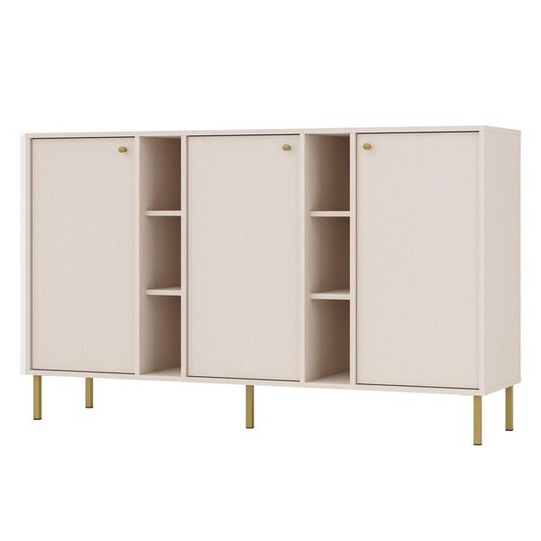 Cassettiera Larga Iros 2 - Beige / Oro-image