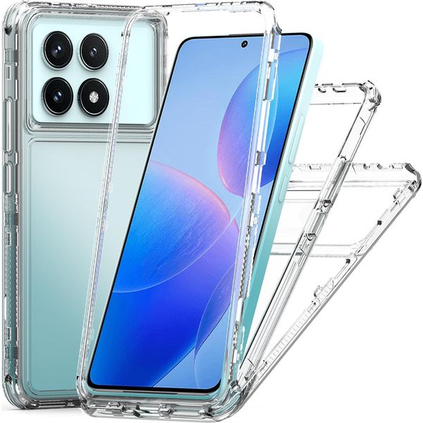 Custodia Trasparente Per Xiaomi Redmi K70 Pro, Tpu Antiurto E Pc Ibrido Custodia Trasparente-image