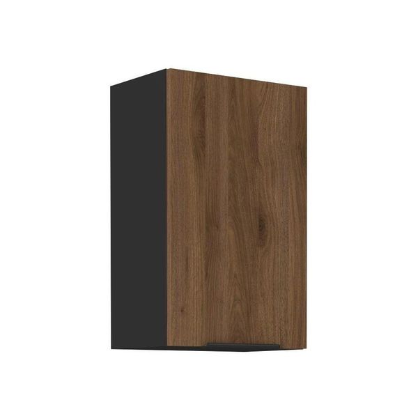 Mobile Cucina Superiore Tova - Larghezza 45 Cm, Noce Okapi / Nero-image