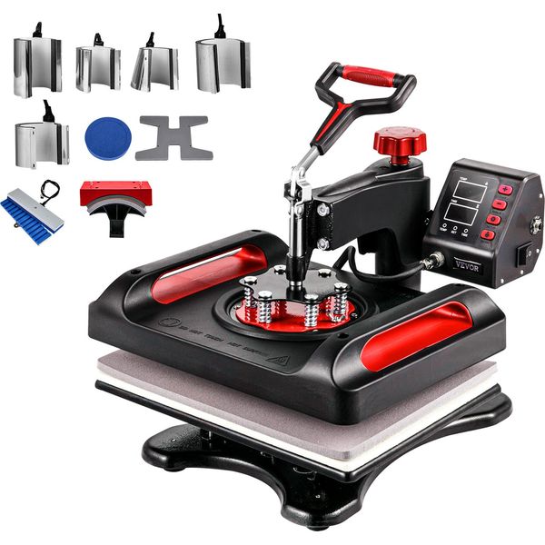 Termopressa 11 In 1, 12 X 15 Pollici, Stampante Multifunzionale A Conchiglia, Macchina Digitale A Doppio Tubo Per Il Trasferimento Di Calore, Macchina A Sublimazione Swing Away Per Magliette, Cappelli, Berretti, Tazze, Piatti, Penne, Scarpe, Nero-image