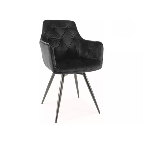 Sedia Da Pranzo Imbottita Wallis - Nero / Nero-image