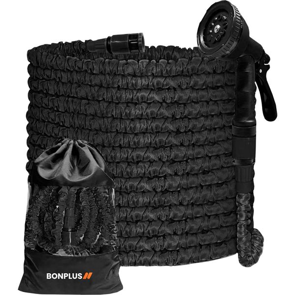 Bonplus Bp Tubo Da Giardino Allungabile Con Lancia A Spruzzo, 10 Funzioni Diverse, Tubo Da Giardino Con Pistola A Spruzzo, Con Borsa Per Il Trasporto (7 M)-image