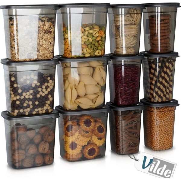 Contenitore Vilde Per Alimenti Sfusi Con Coperchio Contenitore Da 1 L / 1,85 L 12 Pz.-image