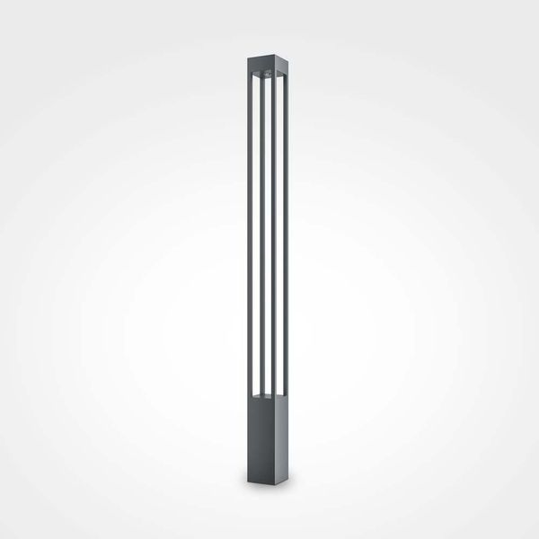 Lampada Da Terra A Led, Luce Per Esterni, Grafite, Metallo, IP65, H 150 Cm-image