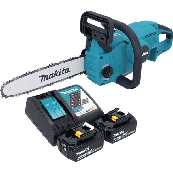 Makita Duc 307 RT2X3 Motosega A Batteria 18 V 30 Cm Brushless + 2X Batteria 5,0 Ah + Caricabatterie-image