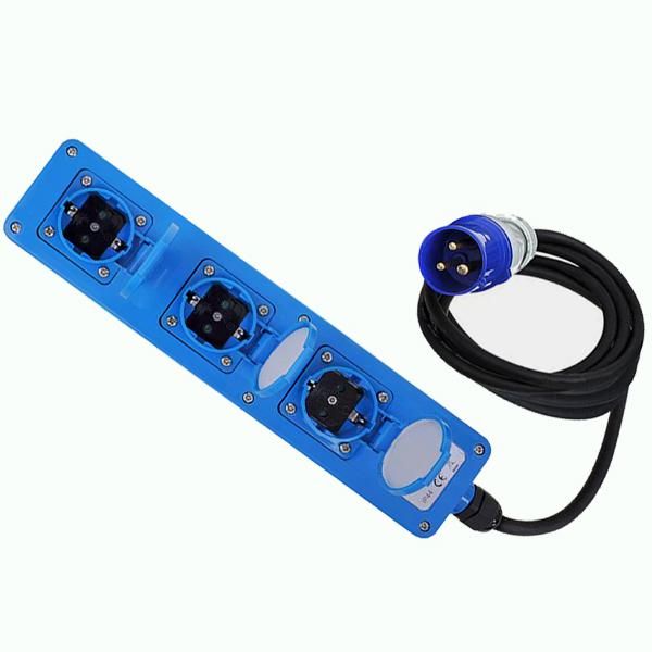 Ciabatta Elettrica A 3 Prese Schuko 16A IP54 Caravan Camper Barca Ecc. 230V-250V Con Cavo E Spina Cee 2 M (Pa)-image