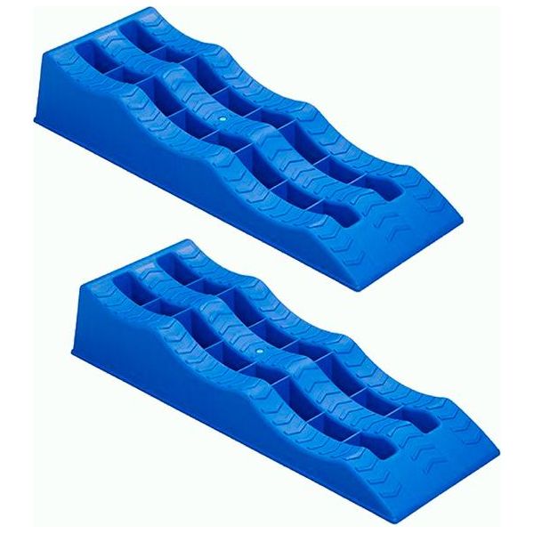 2X Cunei A Gradini Da 5 Tonnellate Cuneo Di Livellamento Per Caravan 120 Mm Blu-image
