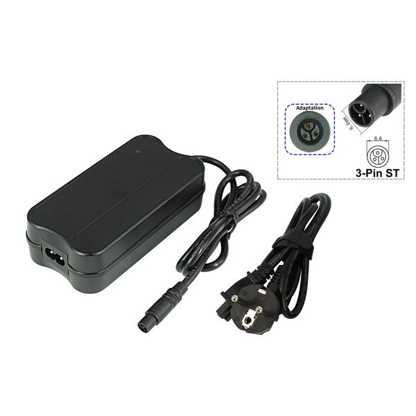 Caricabatterie Adattatore Powersmart 36V Ac Caricabatterie Per Bici Elettrica, Spina A 3 Poli-image
