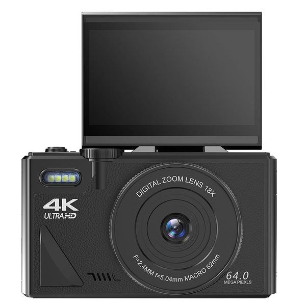 Fotocamera Digitale Zelurxx, Fotocamera Per Bambini Da 64 Gb, Per Principianti, 3,0 Pollici, 64 Mp, Wifi, Zoom 18X, Per Viaggi E Vlogging, Nero-image