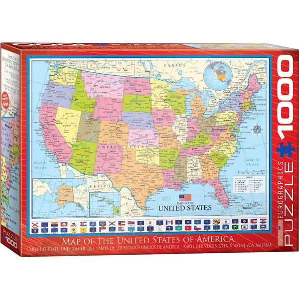 Puzzle Da 1000 Pezzi - Puzzle - Mappa Degli Stati Uniti + Accessori Per Puzzle-image