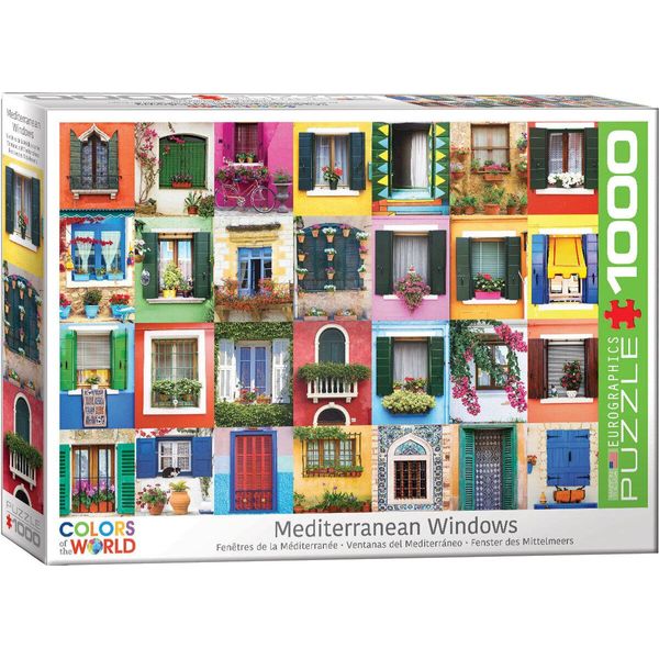 Puzzle Da 1000 Pezzi - Puzzle - Vedute Di Finestre Mediterranee + Set Di 3 Accessori Per Puzzle Deluxe-image