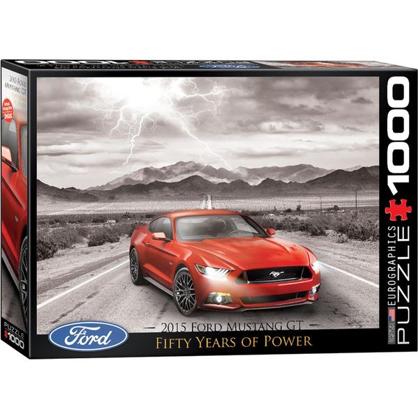 Puzzle Da 1000 Pezzi - Puzzle - 50 Anni Di Ford Mustang Gt 2015 + Set Di 3 Accessori Per Puzzle Deluxe-image