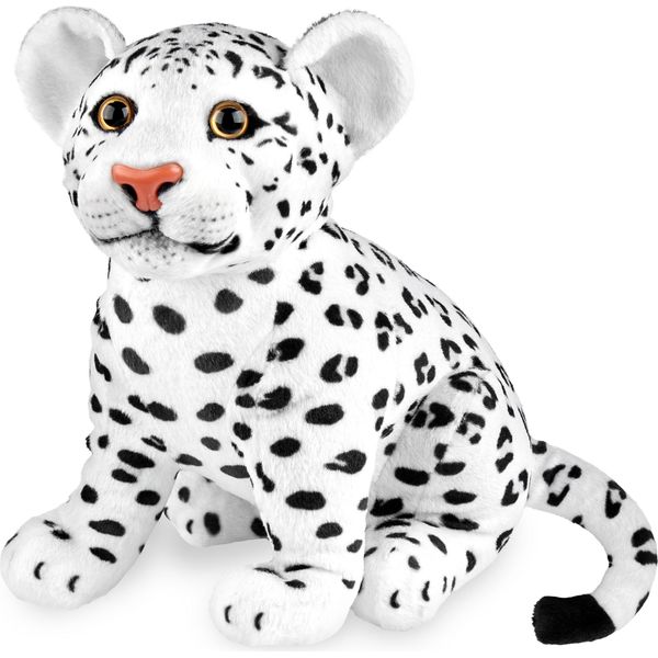 Brubaker Leopardo - Peluche Da 30 Cm - Peluche Per Bambini - Peluche Per Gatti Grandi - Peluche Per Bambini, Bianco-image