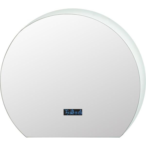 Costway Specchio Da Bagno A Led Semicircolare, Specchio Di Vanità Dimmerabile Con Luci Led A 3 Colori, Funzione Di Memoria-image