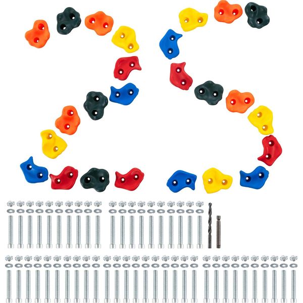 Vevor 25 Prese Per L'arrampicata, Rocce Per L'arrampicata Di Varie Dimensioni E Colori Per Bambini E Adulti, Prese Per Pareti Di Arrampicata Con Accessori Di Montaggio, Prese Per Pareti Di Arrampicata Per Parchi Giochi All'interno E All'esterno-image