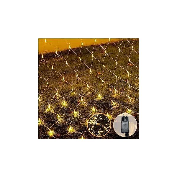 Yuenfong Rete A Led 3X2 M Con Spina, Tenda Luminosa A 8 Modalità Per Interni (250LED Bianco Caldo)-image