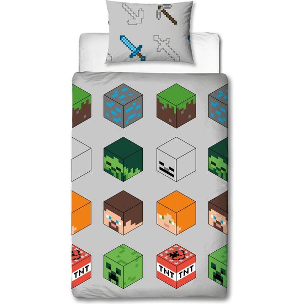 Set Di Biancheria Da Letto Per Letto Singolo Minecraft - Set Di Biancheria Da Letto Singolo Per Piccoli Costruttori-image