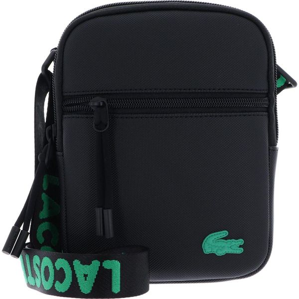 Lacoste Borsa A Tracolla Lcst Slimline Flat Crossover Bag Jacquard Webbing Noir Nero-image