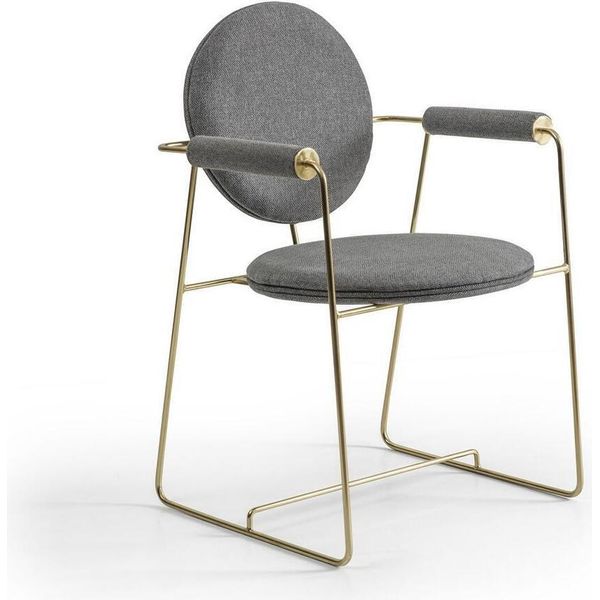 Sedia Da Pranzo Sedia Di Design Con Braccioli Arredo Moderno Sedia Imbottita-image