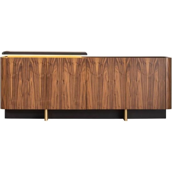 Sala Da Pranzo Set Da Pranzo Tavolo Sedie Legno 8 Pezzi Credenza Marrone-image
