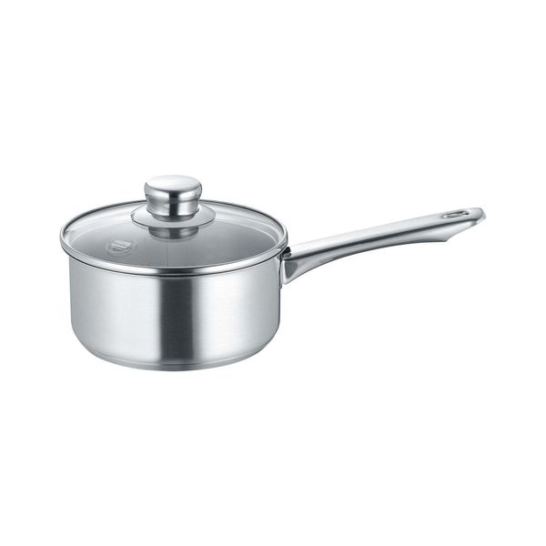 Casseruola 16 Cm Con Coperchio In Vetro, Acciaio Inox, Lucido - New Roma-image