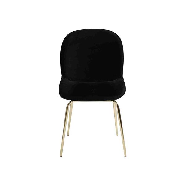 Poltrona Imbottita Nera Sedia Da Pranzo Di Design Sedie Da Cucina Moderne-image
