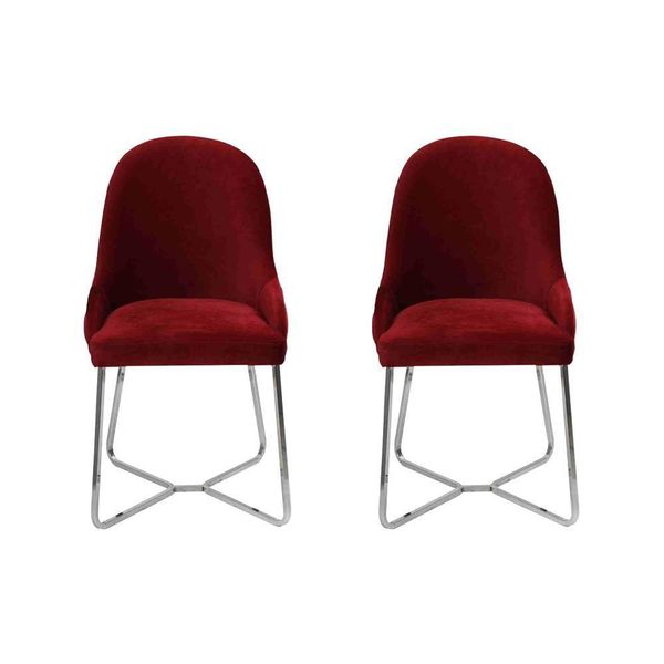 Moderno Rosso 2X Sedie Lusso Sala Da Pranzo Sedie Arredamento Nuovo Mobili Sedia Da Pranzo-image
