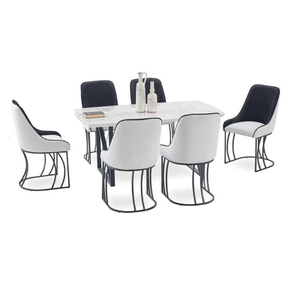 Sala Da Pranzo Tavolo 6X Sedie Design Mobili Moderni Tavolo Da Pranzo Di Lusso Nuovo-image
