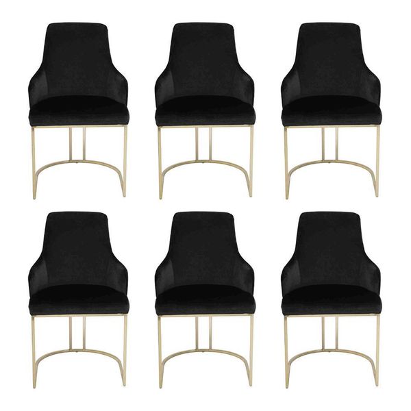 Lusso 6X Sedie Sedia Da Pranzo Nera Mobili Di Design Sedie Moderne Nuovo-image
