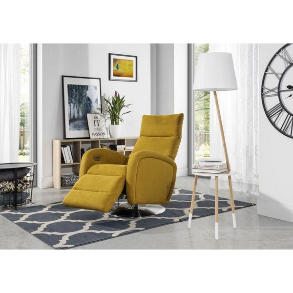 Poltrona Lounge Sedia Di Design Tappezzeria Divano 1 Posto Relax Girevole Tessuto Televisione-image