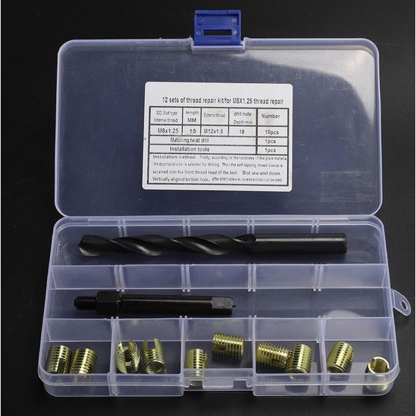 Riparazione Della Filettatura, Kit Di Riparazione Della Filettatura, Inserto Per Filettatura, Utensile Per L'inserimento Del Rubinetto, Inserto Autofilettante-image