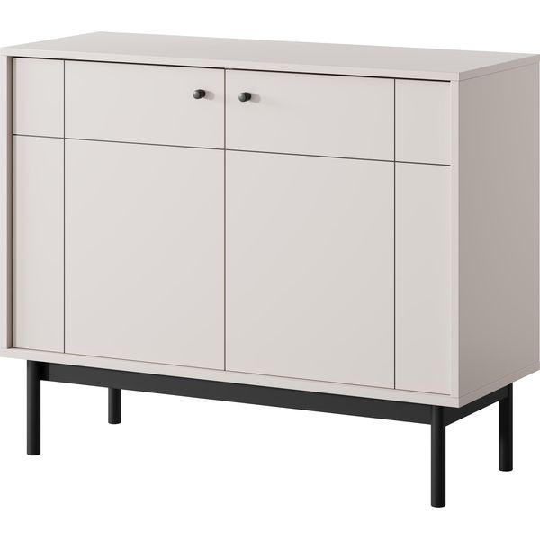 Cassettiera : 2 Ante Cashmere / Nero, 103,5 X 39 X 83,5 Cm-image