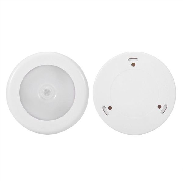 6 Led Round Auto Motion Light Sensor Infrared Night Light Cupboard Scale Lamp-image