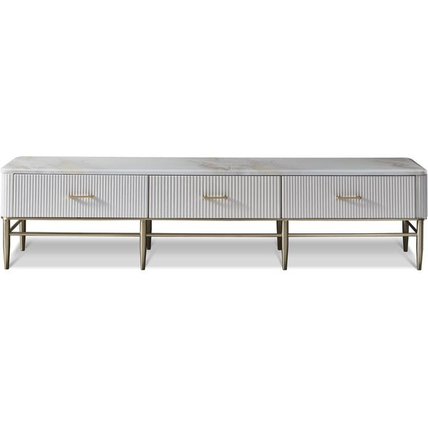 Cassettiera Di Design Credenza Bassa Mobile Laterale Soggiorno Scaffale Metallo Lusso-image