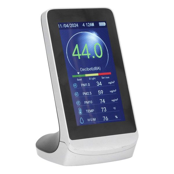 Misuratore Di Decibel, Misuratore Di Decibel A Parete, Misuratore Di Decibel Sonori, Misuratore Di Decibel 30-130Db, Lettore Di Livello Sonoro Del Misuratore Di Decibel, Misuratore Di Pm Di Temperatura E Umidità Del Tempo Di Rumore-image