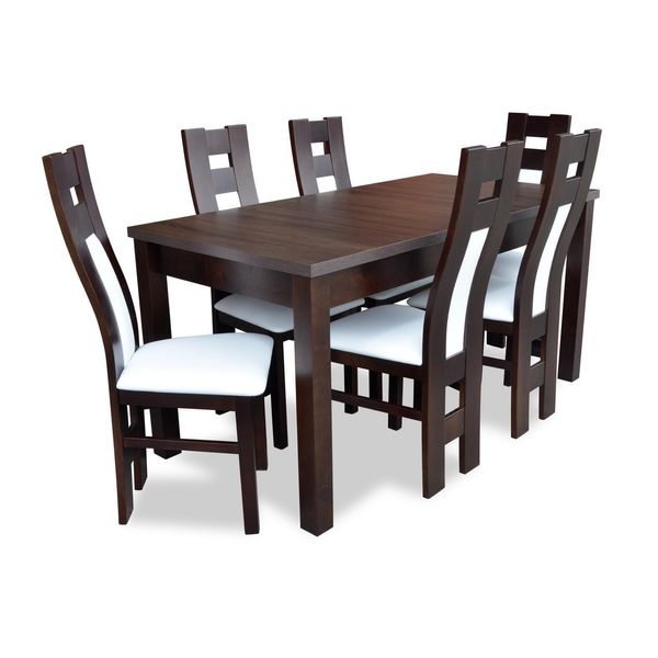 Set Completo Tavolo Da Pranzo 6X Sedie Sala Da Pranzo Gruppo Tavoli Legno 7Pz Vero Legno-image