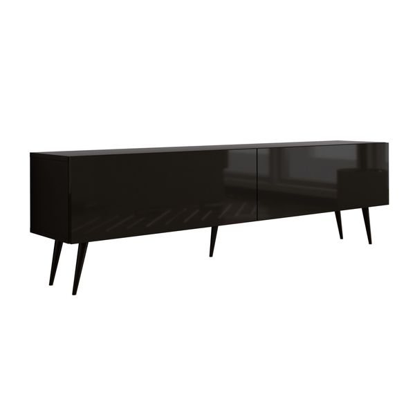 Supporto Tv : Nero Opaco / Nero Lucido, Gambe Nere, 170 X 52 X 32 Cm-image