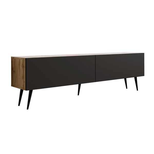 Supporto Tv : Rovere Wotan / Nero Opaco, Gambe Nere, 170 X 52 X 32 Cm-image
