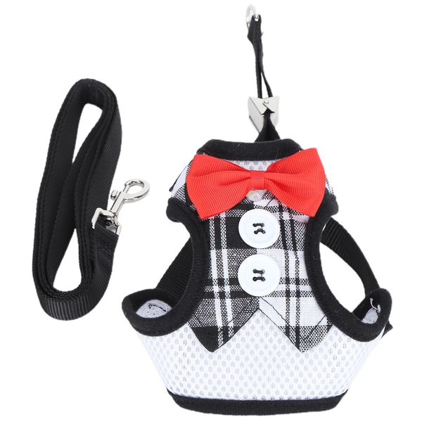 Pettorina Per Gatti Con Guinzaglio Regolabile, Pettorina A Prova Di Fuga Per Portare A Spasso Gli Animali Domestici (Maglia Nera M)-image