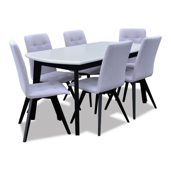 Set Completo Tavolo Da Pranzo + 6 Sedie Set Sala Da Pranzo Gruppo Tavolo Legno Tavoli Nuovo-image