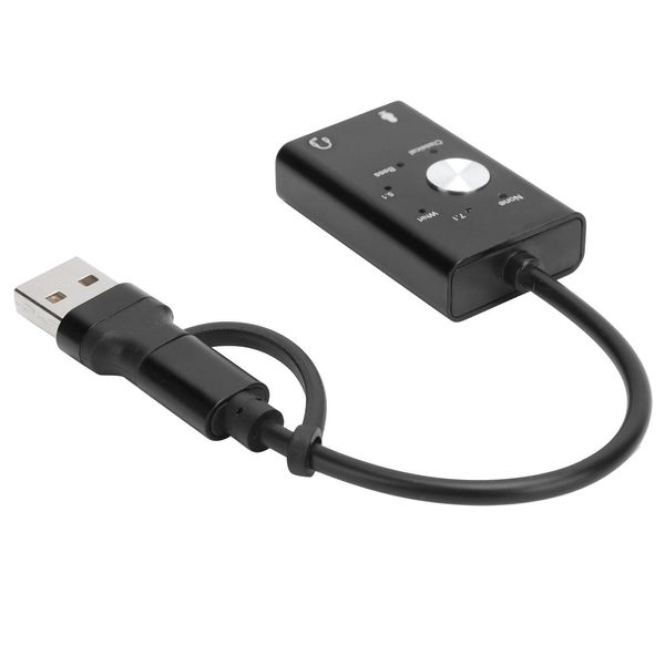 Scheda Audio Type-C A Audio, Scheda Audio 2 In 1, Scheda Audio Esterna, Adattatore Audio Usb, Scheda Audio A 7.1 Canali, Scheda Audio Per Computer Portatile-image