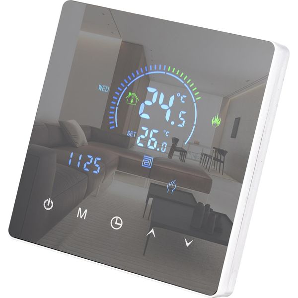 Regolatore Di Temperatura Intelligente Del Termostato Per L'apparecchiatura Di Riscaldamento Dell'acqua Display Lcd Pulsante Di Tocco Programmabile Riscaldamento Sotterraneo Per La Casa Ufficio Scuola Hotel-image
