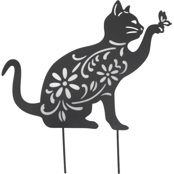 Statuetta Di Gatto Nero, Gatto Nero In Metallo, Sagoma Di Gatto In Metallo, Decorazione Murale Di Gatto, Sagoma Di Gattino Nero, Figurine Di Gatto-image