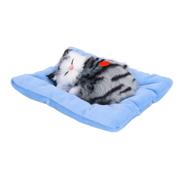Gatto Addormentato Simulato Con Suono - Peluche Interattivo Su Cuscino, Realistico E Morbido - Decorazione E Giocattolo Per Bambini E Adulti-image
