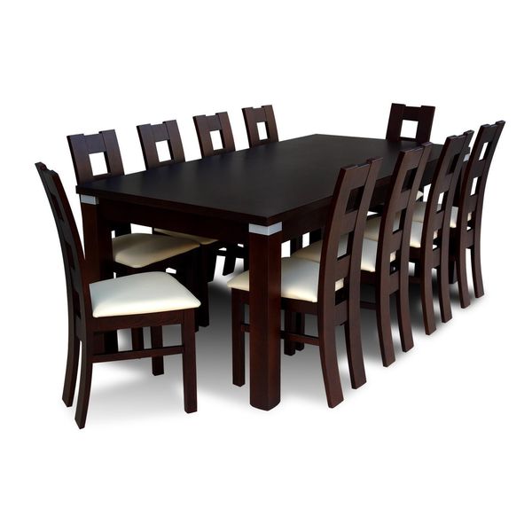 Tavolo Da Pranzo Tavolo + 10X Sedie Gruppo Sala Da Pranzo Soggiorno Set 11Pcs Set Mobili-image
